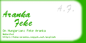 aranka feke business card